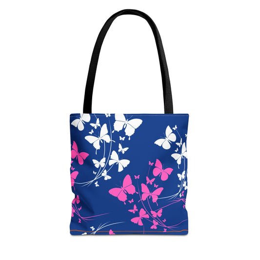 Tote Bag, butterflies in spring, Spring tote, Navy tote, Beautiful tote, Women tote, Trendy bag